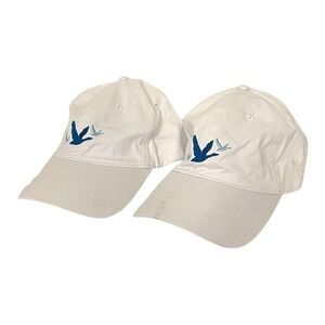 Grey Goose Vodka Hats Lot‎ Of TWO Baseball Caps Strap BackWhite Logo Geese White